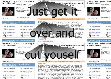 Emo's on Myspace really are hilarious :) Emo's on Myspace really are hilarious :)