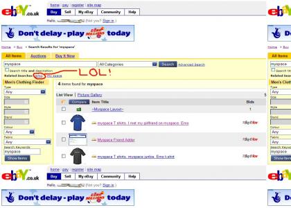 Proof that MySpace is Emo (According to eBay) Proof that MySpace is Emo (According to eBay)