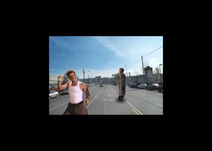 Kramer and Bateman stop traffic to get down Kramer and Bateman stop traffic to get down
