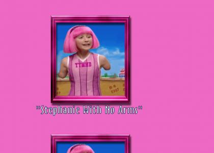 Stephanie with no arms. Stephanie with no arms.