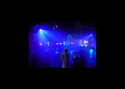 Bateman stops time and raves in a night club alone Bateman stops time and raves in a night club alone