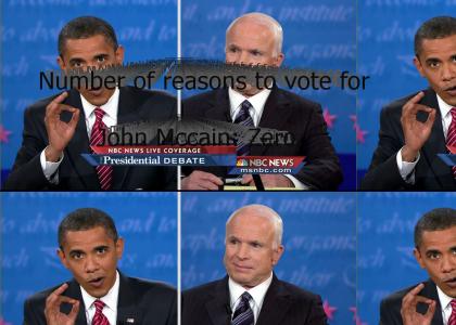 Number of reasons to vote for John McCain: Number of reasons to vote for John McCain: