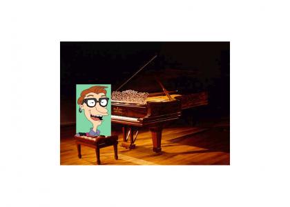 Drew Pickles sings saturday morning cartoons on grand piano