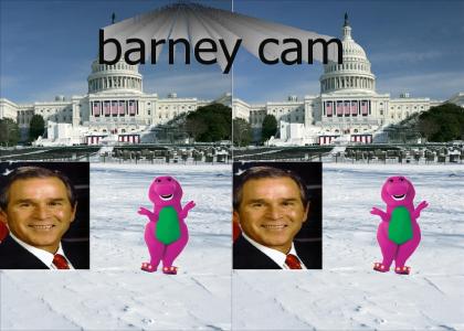 George Bush loves barney the dinosaur