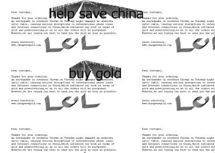 CHINA NEEDS HELP