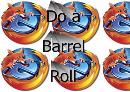 Firefox Mccloud does a barrel roll around IE