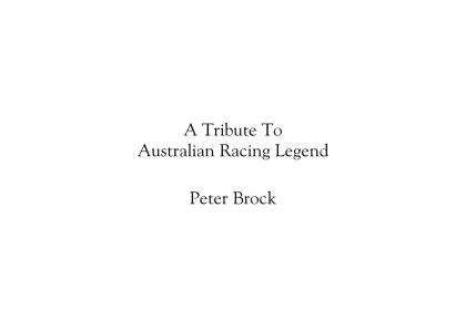 Tribute to Peter Brock