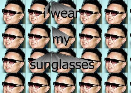 kim jong il wears his sunglasses