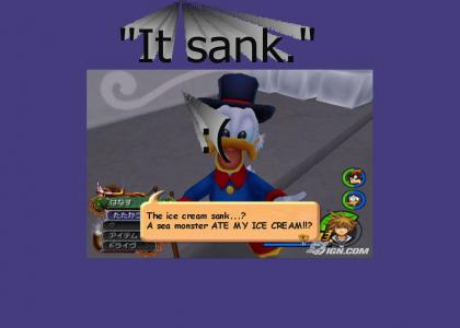 Sora Has Something To Tell Scrooge About His Sea Salt Ice Cream
