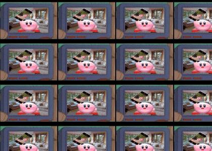 Bison watches Kirby Enjoying Watching Himself Enjoy His iPod On His iPhone In His Living Room