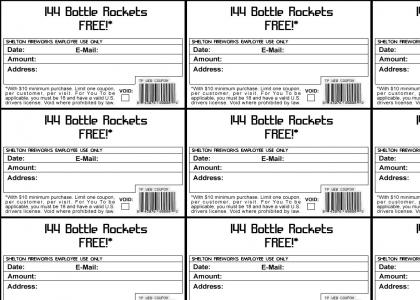 144 Free Bottle Rockets!