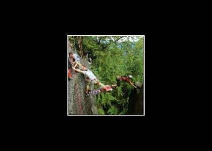 Epic Rock Climbing Maneuver