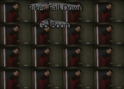 Commander Riker Fall Down Go Boom on Enterprise
