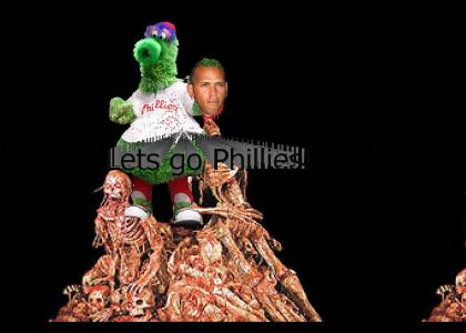 Philly Phanatic ices Yankees line up