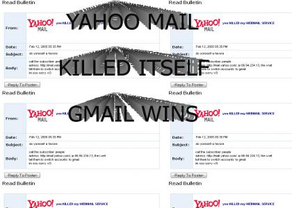 Yahoo mail kills itself on myspace, gmail wins