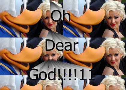 Donald Duck Goes Wild With Christina Aguilera!