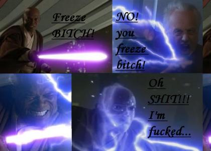 mace windu vs palpatine (FREEZE B*T*H!)