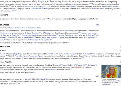 Hurricane Dean on Wikipedia