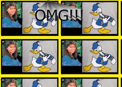 Donald Duck says, "Fuck You, Nancy McKeon" (Jo from Facts of Life)