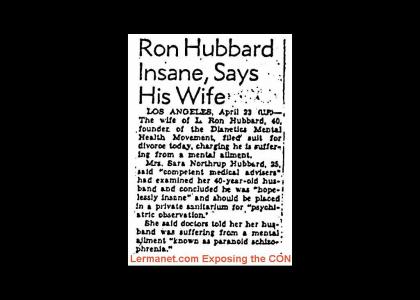 L Ron Hubbard Needs Therapy