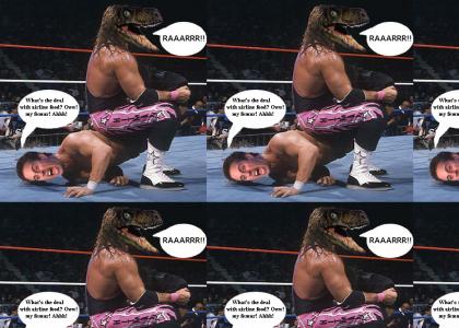 Bret "The Raptor" Hart gives Jerry Seinfeld the Sharpshooter