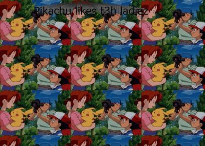 Pikachu likes Ash's momma