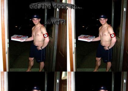 Naked Nazi Matt Brings You Pizza!