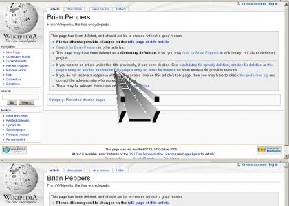 Wikipedia hates Brian Peppers
