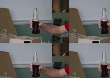 Tim drinking soda