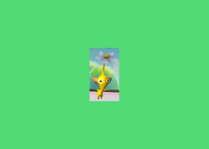 yellow pikmin stares almost into your soul with unfitting music