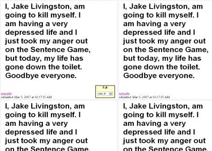 The Sentence Game suicide