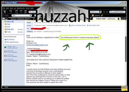Myspace deletes scientology!