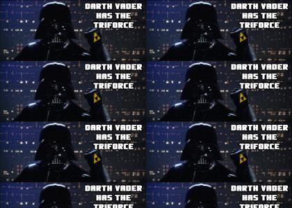 Oh crap!  Darth Vader has the Triforce!