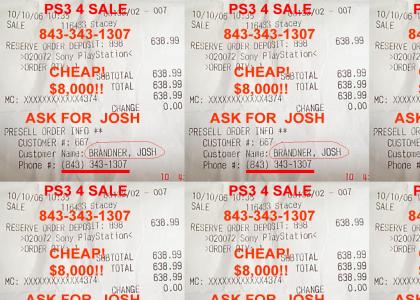 Cheap PS3 call Josh