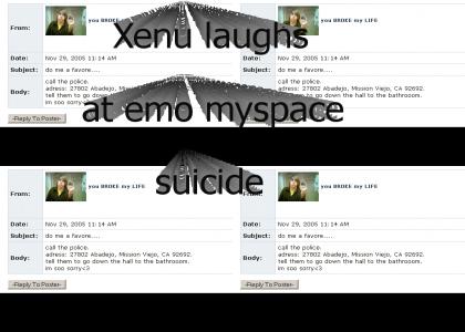 Xenu laughs at emo myspace suicide