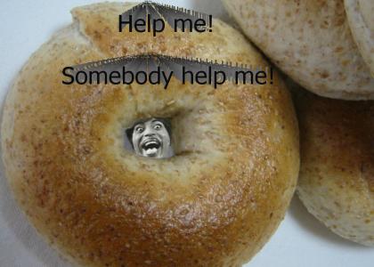 Little Richard is trapped in a bagel.