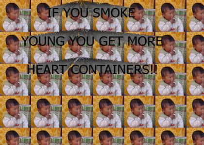 Smoking young will increase your HP!!