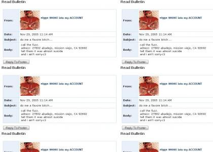n*gga stole ma myspace suicide