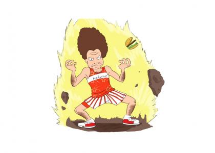 Richard Simmons goes Super Saiyan!