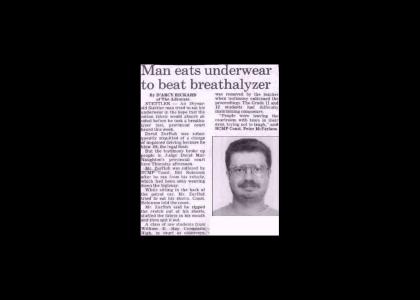 man eats own underwear to... ..