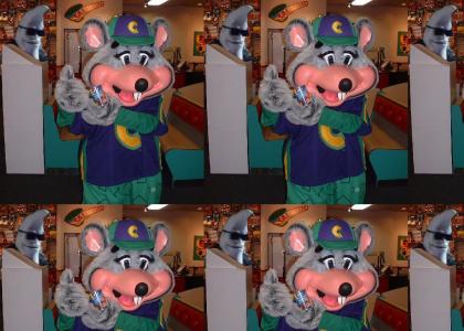 Moon man stabs Chuck E Cheese