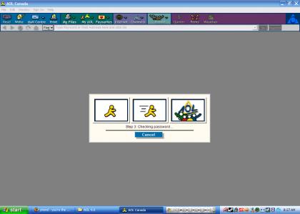 AOL Froze at connection