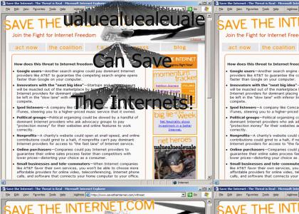 ualuealuealeuale can save the Internets!