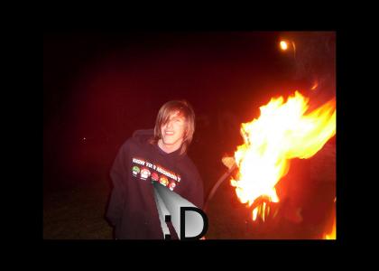 James summons a fire spirit