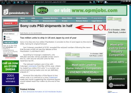 Sony Fails at PS3 shipment
