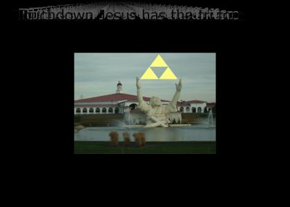 Touchdown Jesus has the triforce