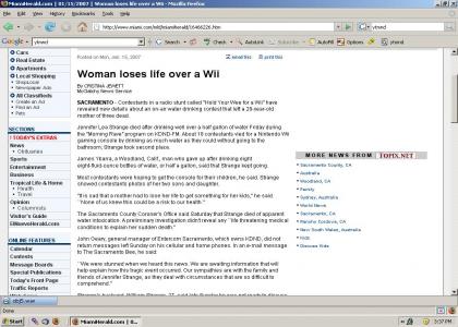 Woman Dies For Wii