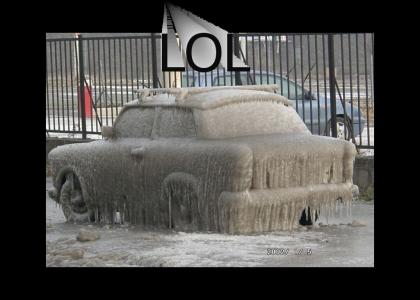 Car pwnd by ice