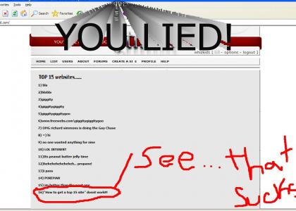 "How to get the top 15 site" dosnt work
