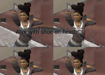 Alyx puts shoe on head too